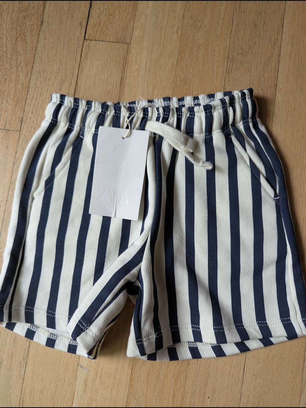Zara Navy and White Striped Kids Shorts